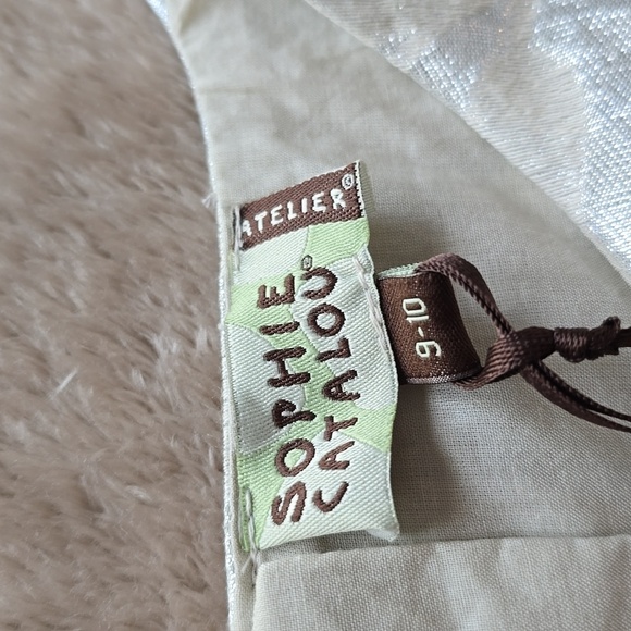 Sophie Catalou Atelier shimmering silver floral dress NWT - Picture 5 of 14